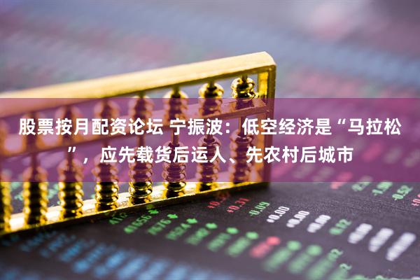 股票按月配资论坛 宁振波：低空经济是“马拉松”，应先载货后运人、先农村后城市